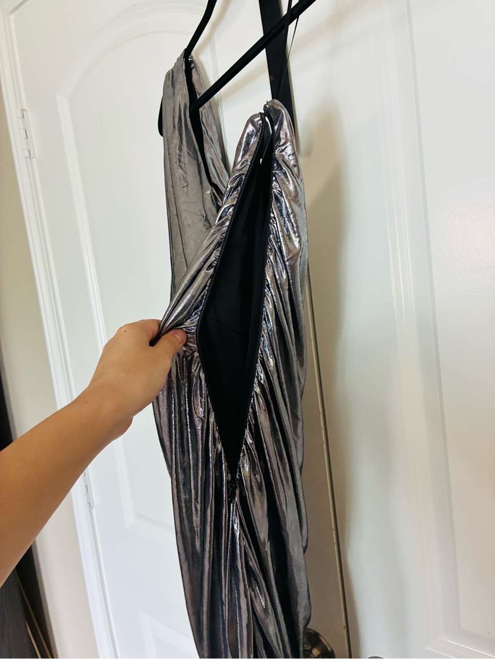 Fashion Nova Silver Metallic One-Shoulder Dress NWT 2X - Picture 11 of 16
